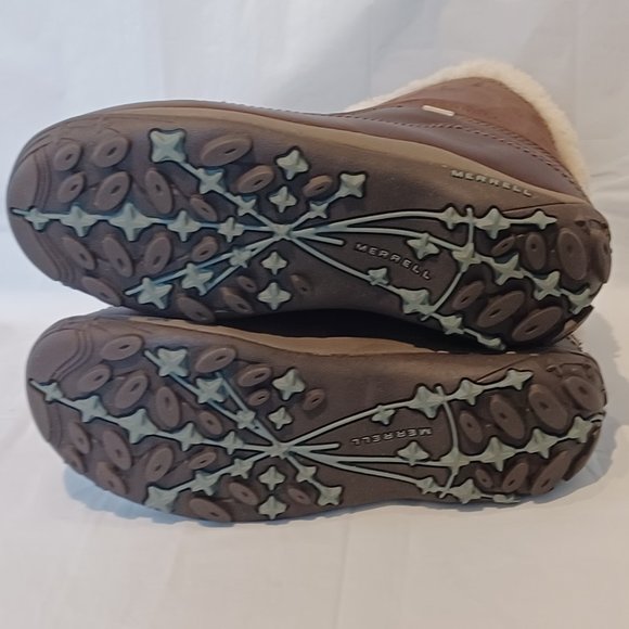 Merrell Women’s 7.5 Sulis Coffee Brown Leather Boots Waterproof Hiking. - Picture 5 of 5